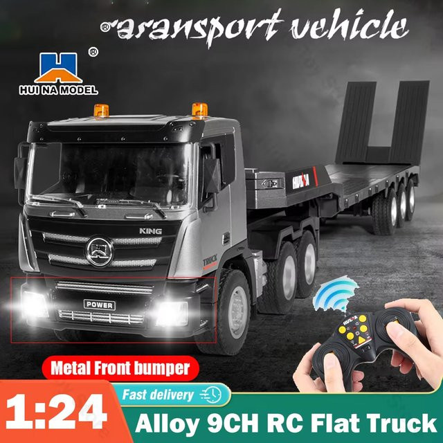 Huina RC Flachwagen Modell, 1:24, ferngesteuert, Metall, Grau - Bild 1