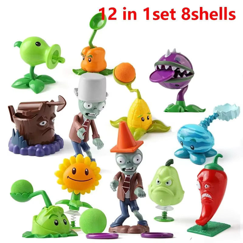 SHI JI YI GAO Plants Vs Zombies Erbsenschütze Sonnenblumen-Zombies Spielzeug-Set, Spielfiguren-Modell - Bild 2