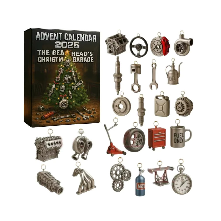 2025 Adventskalender Box mit Autoteilen und Werkzeug-Ornamenten für Autoliebhaber, Mehrfarbig - Bild 5