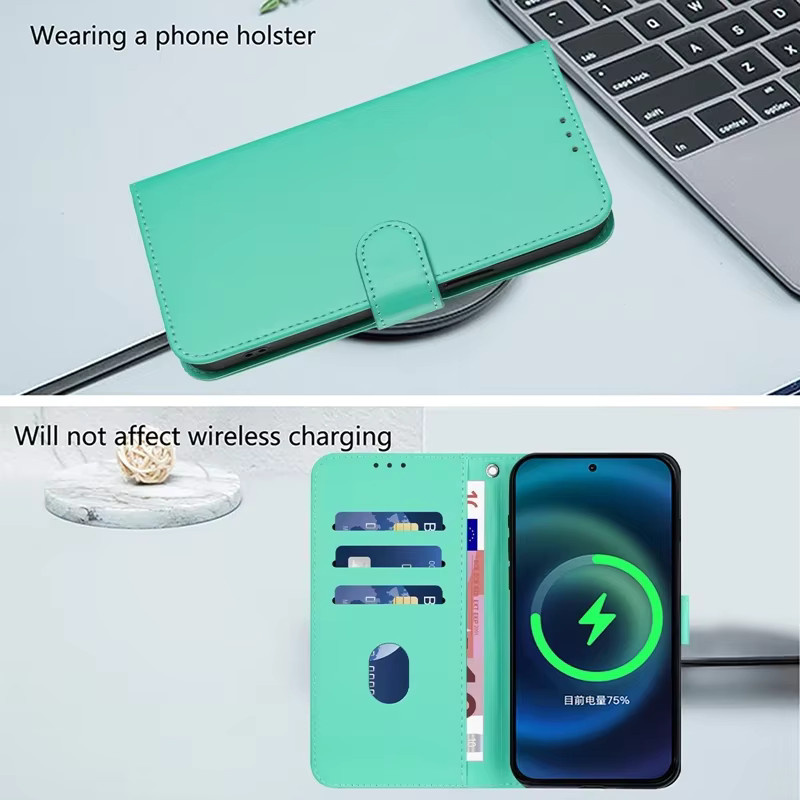 Funda Lederhülle Candy Flip-Book-Hülle für Oukitel C69 C68 C65 C61 C50 C51 C53 C57 C58 Pro C38 C37 C35 C32 in Türkis - Bild 3
