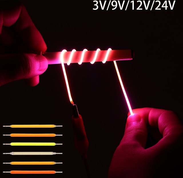 Flexibles LED-Filament für DIY-Edison-Glühbirnen, 2 mm Durchmesser, in verschiedenen Farben wie Lila, Rosa, Blau, Rot und Warmweiß, schneidbar, Silikon-Material - Bild 1
