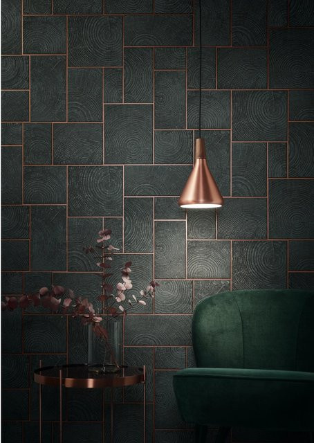 Marburg Vliestapete Natural Opulence in Fliesenoptik Anthrazit mit geometrischem Design und FSC-Zertifizierung - Bild 1
