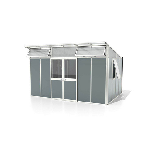 Vitavia Gerätehaus Kosmos aus Metall in Weiß und Salbeigrün, B/H/T: 392,8 x 242,3 x 295 cm - Bild 4