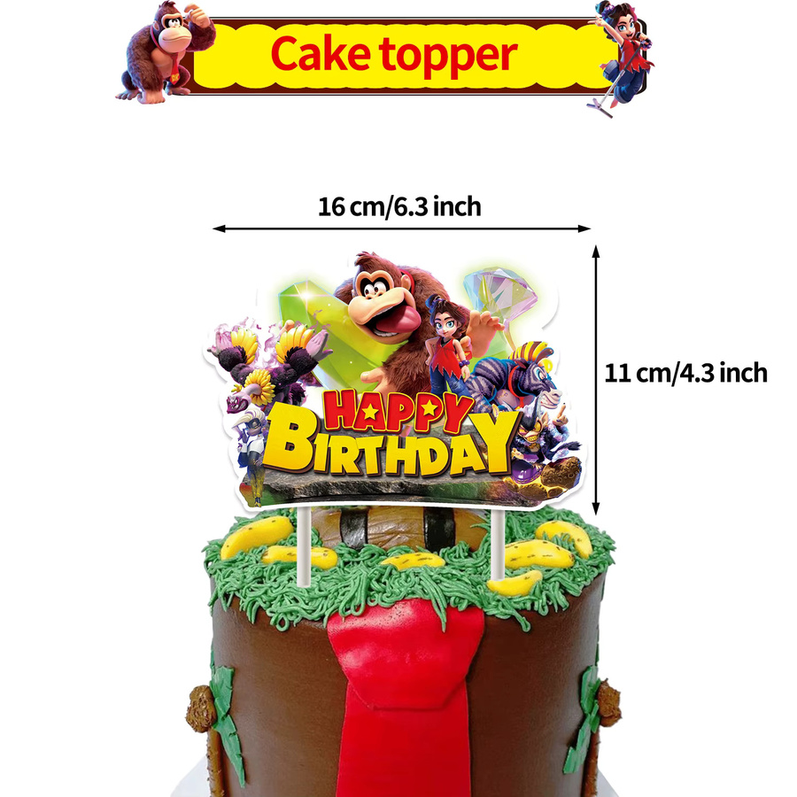 MINISO Party Dekorationsset Donkey Kong Thema mit Ballon und Banner in Mehrfarbig - Bild 2