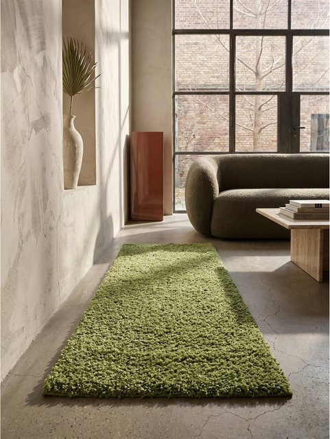 Kadima Design Hochflorteppich RHEIN, einfarbig, Grün, B/T: 80 x 150 cm - Bild 1