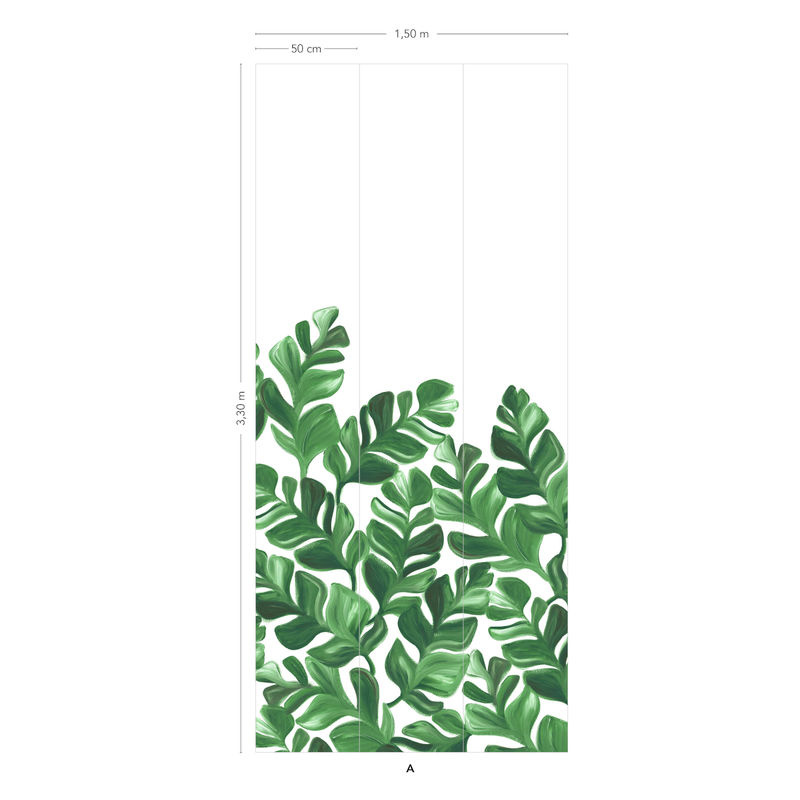 Isidore Leroy Wandtattoo Pacifico XL Vert – Grüne Florale Natur-Tapete aus Vlies, Breite: 330 cm, Höhe: 250 cm - Bild 2