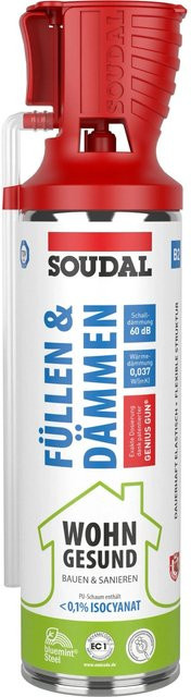Soudal Füllen & Dämmen LOWMDI B2 Genius Gun Polyurethan-Bauschaum in Weiß 24,0 g - Bild 1
