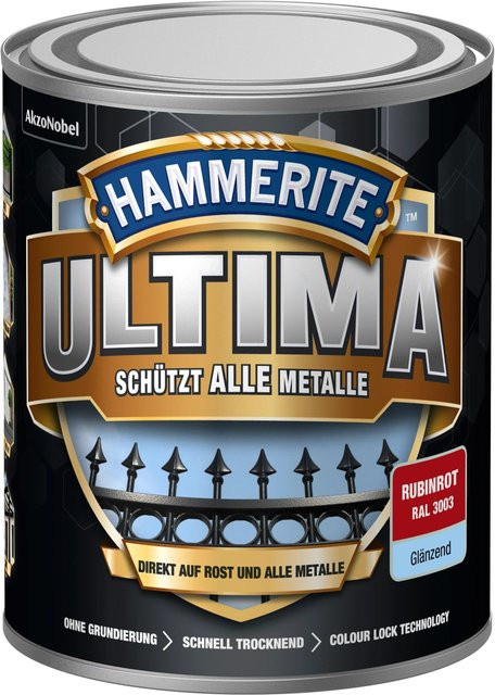 Hammerite Ultima Premium Metall-Schutzlack glänzend Rubinrot 750 ml - Bild 1