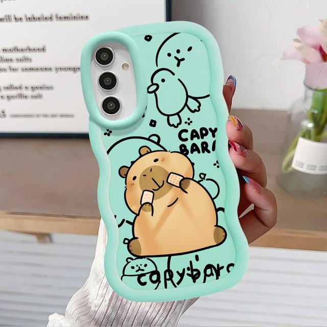 Niedliche Capybara Handyhülle für Samsung Galaxy A-Serie in Grün - Bild 1