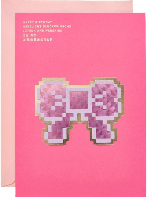 Rico Design Paper Poetry 3D-Kartenset La Vie en Rose in Pink mit Pixel Schleife - Bild 1