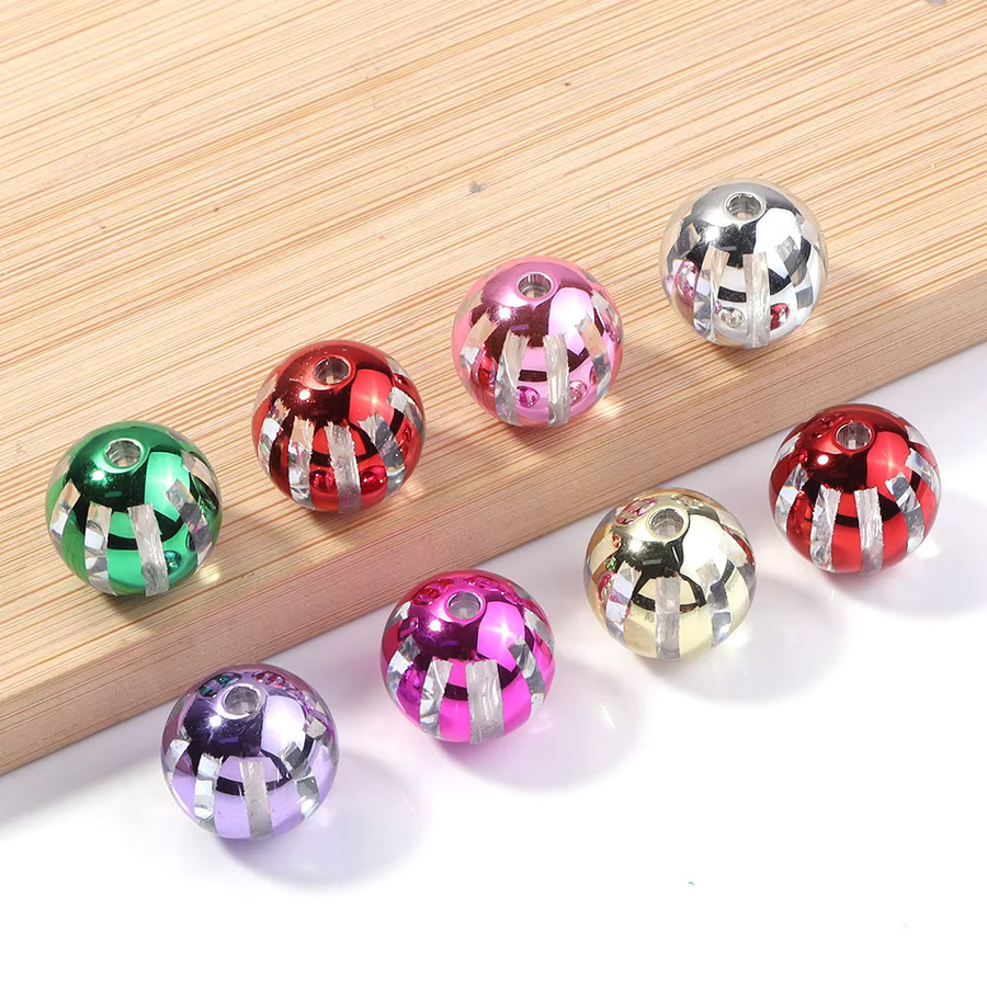 Perlen Acryl, Wassermelone Gestreift, 10 Teile/Los - Bild 2