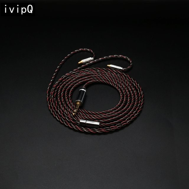 IvipQ 524 4-adriges HIFI-Kopfhörer-Ersatzkabel in Schwarz mit QDC, TFZ, 0,78 2PIN, MMCX, IE900 oder N5005 Steckern für CIEM MK4 und Moondrop TANCHJIM - Bild 1