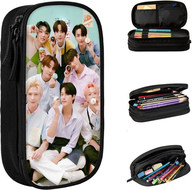 Federmappe ATEEZ Atiny Kpop Star Design in Schwarz für Schüler und Studenten - Bild 1