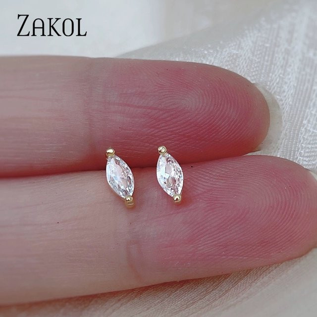 ZAKOL Marquise-Ohrstecker, Zirkonia, Gold, Bicolor, Damen, Mädchen - Bild 1