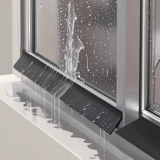 Ainproof Wasser-Rückfluss-Fenster mit Gummi-Dichtungsstreifen aus EPDM-Kautschuk in Schwarz - Bild 1