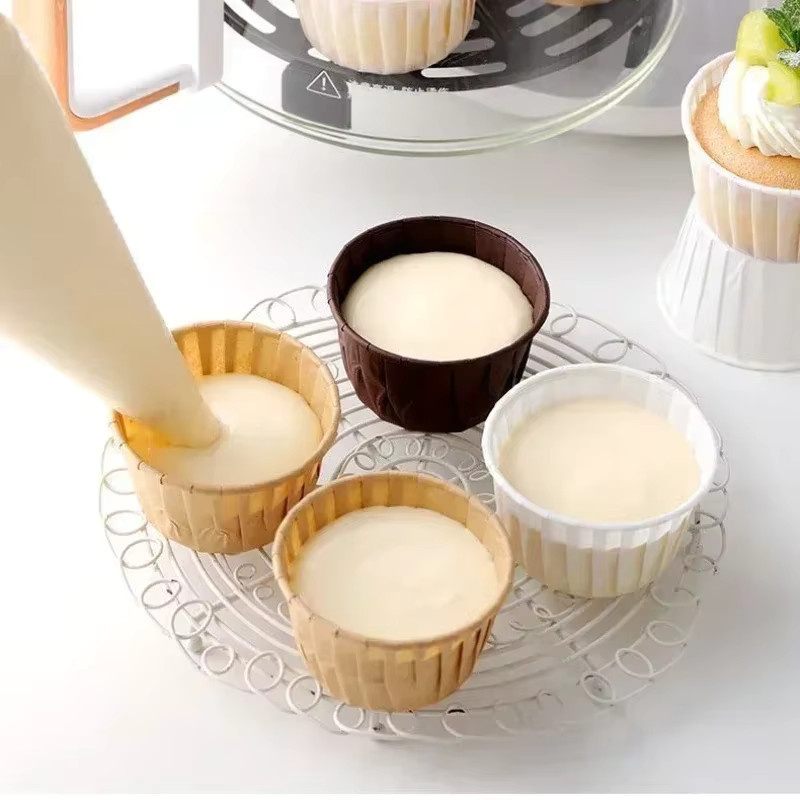 50 Stück Ölbeständige Muffin-Papierförmchen aus Papier in Schwarz für Kuchen und Gebäck, hitzebeständig - Bild 2