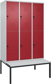 C+P Doppelstock-Spind Classic PLUS Sitzbank mit 3 Abteilen und Sicherheits-Drehriegel, B/T/H: 212,0 x 120,0 x 81,5 cm - Bild 1
