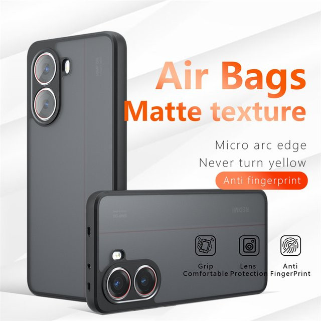 Mattierte und stoßfeste Schutzhülle für dein Xiaomi Poco X8 Pro Max in Schwarz, durchscheinende Hartschale mit Rahmen - Bild 1