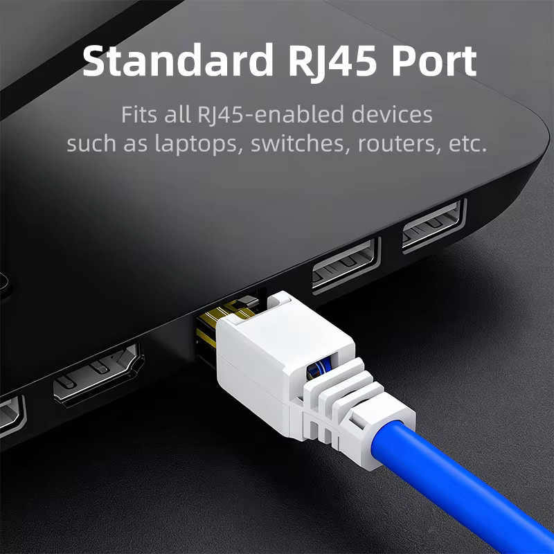 BYXGD Crimpfreier RJ45-Stecker Cat5e in Weiß, werkzeugloser und wiederverwendbarer Ethernet-Stecker für LAN-Verbindungen - Bild 2