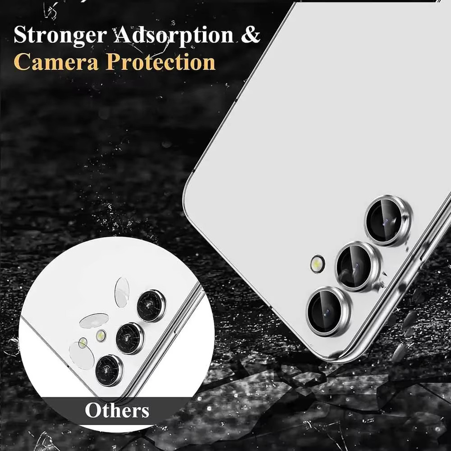 Kameraschutz Ring für Samsung Galaxy A55 A35 A15 5G 2024 als Glas Objektiv Abdeckung in Schwarz und Silber - Bild 4
