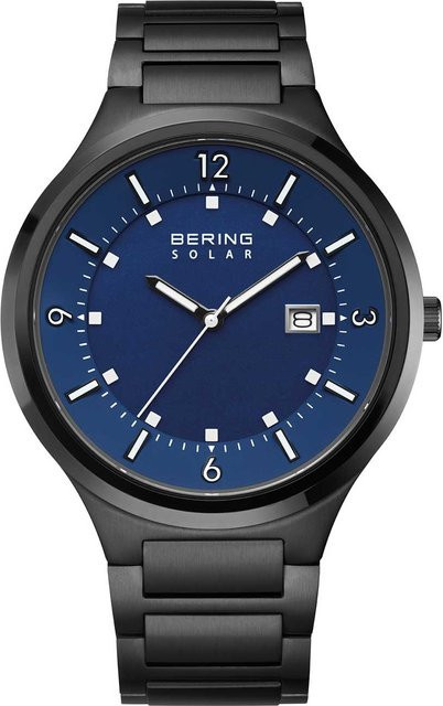 Bering Herrenuhr, Solar, Edelstahl, Blau, 42 mm, 5 ATM - Bild 1