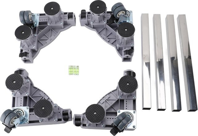 Universal Waschmaschinenroller von OutsideWorld aus Edelstahl und PVC in Grau, 360 Grad drehbar und rutschfest mit 62 kg Tragfähigkeit - Bild 1