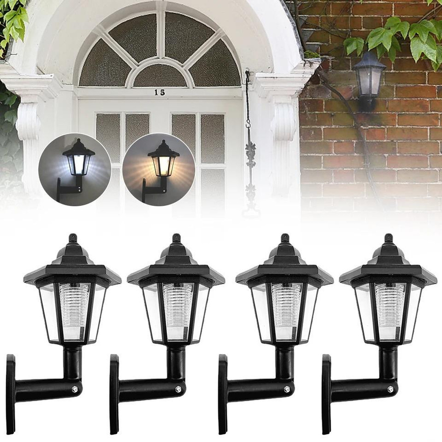 2er-Set YJMP Super Lighting Solar-LED-Wandleuchten in Weiß, sechseckige Outdoor-Solarleuchten mit Bewegungssensor und Dämmerungssensor für Garten und Außenbereich, warmweiß - Bild 6