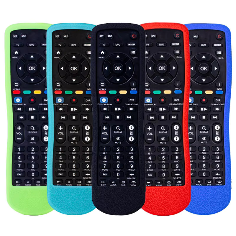 Silikon-Fernbedienungshülle für Movistar STB TV VIDEO AUX 4 in 1 Fernbedienung in Schwarz - Bild 2