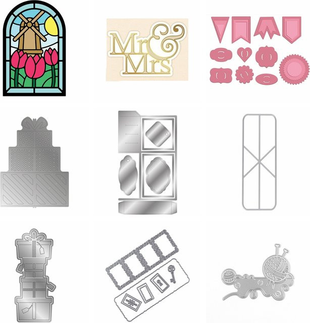 Metall Stanzwerkzeug für Buntglas-Fenster und Pop-up-Boxen zum DIY Scrapbooking und Basteln in Silber - Bild 1
