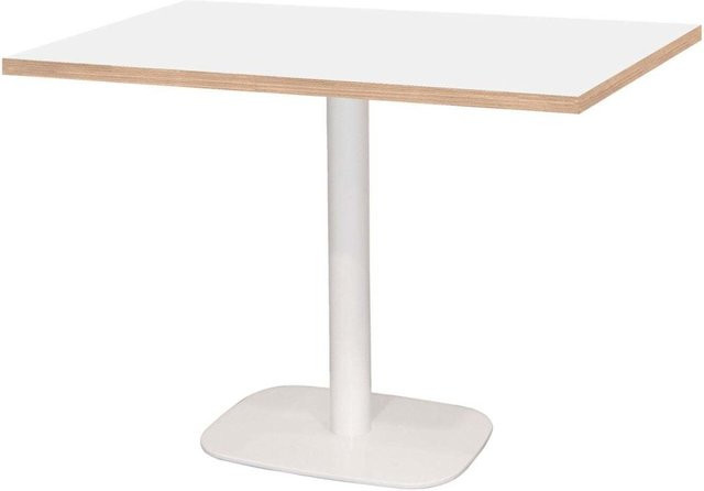 RestooTab Tisch Round rechteckig in Weiß mit weißer Platte und weißem Gestell B/T/H: 120 x 70 x 75 cm - Bild 1