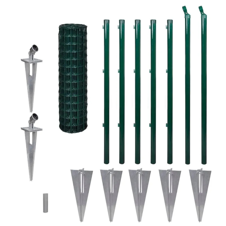 vidaXL Maschendrahtzaun aus Stahl, PVC-beschichtet, Grün, Höhe: 1,8 m, Länge: 10 m - Bild 2