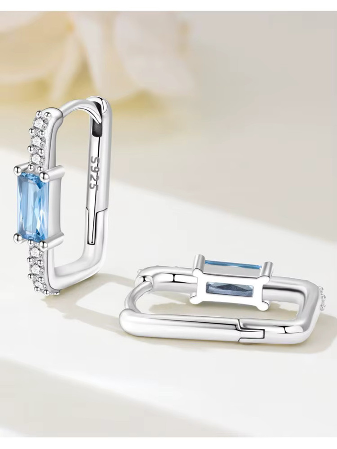 MISEFF Ohrring, 925 Silber, blau-rosa, Zirkonia, Damen - Bild 1