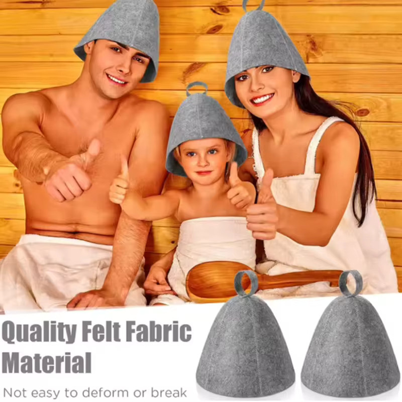 Bigsweety Sauna Hut aus Filz in Grau für Damen und Herren - Bild 2