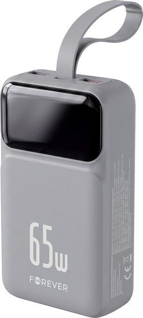 Forever Vibe Externe Batterie TB65, 20000mAh, 65W, QC + PD, 2 x USB-A und 2 x USB-C, Grau - Bild 1