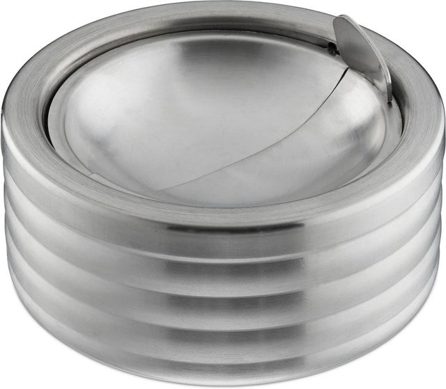 Windaschenbecher von Relaxdays aus Edelstahl in Silber, Höhe: 11,5 cm - Bild 1