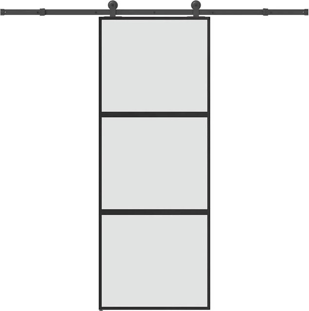 vidaXL Schiebetür aus Hartglas und Aluminium in Schwarz, B/H: 76 x 205 cm - Bild 1