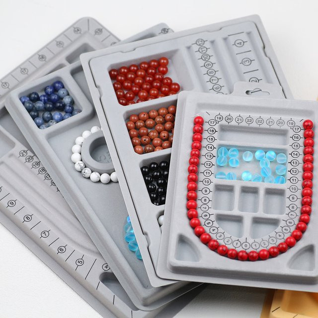 JHNBY Perlenboard Organizer in Grau für Armband- und Halsketten-Design sowie DIY-Schmuckherstellung - Bild 1