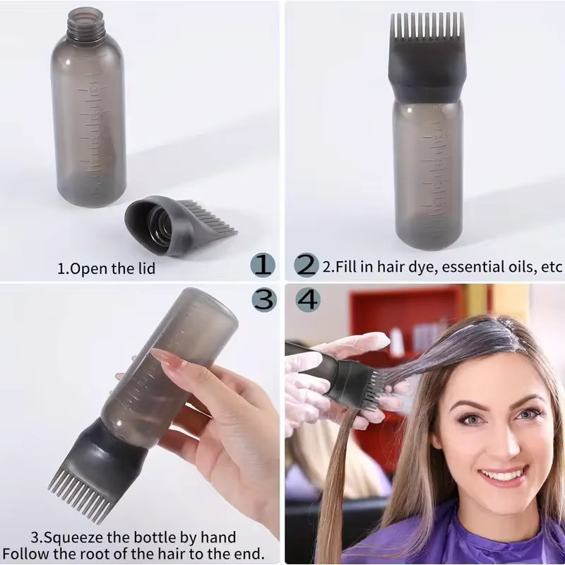 Applikator Flasche mit Kopfhaut-Massagepinsel, 2er-Set, Haarpflege-Werkzeug - Bild 4