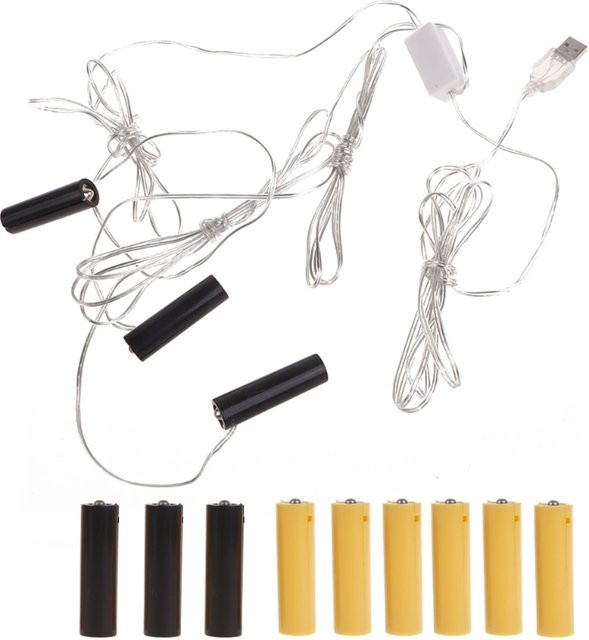 USB AA Batterie-Eliminator Schwarz für LED-Leuchten, Lampen, Lüfter und Kameras als Ersatz für 4,5V und 3V Batterien - Bild 1