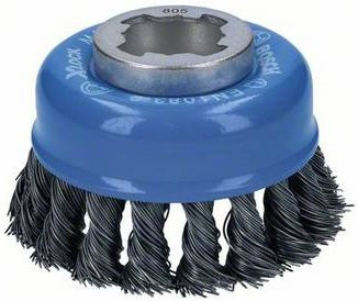 Bosch Topfbürste X-LOCK Heavy for Metal aus Edelstahl in Silber und Blau, Durchmesser: 75 mm - Bild 1