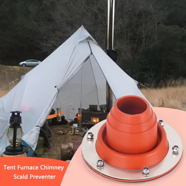 APWIKOGER Silikon-Zeltkocher Jack-Ofen mit robustem Stahlsockel in Orange für Outdoor und Camping - Bild 1