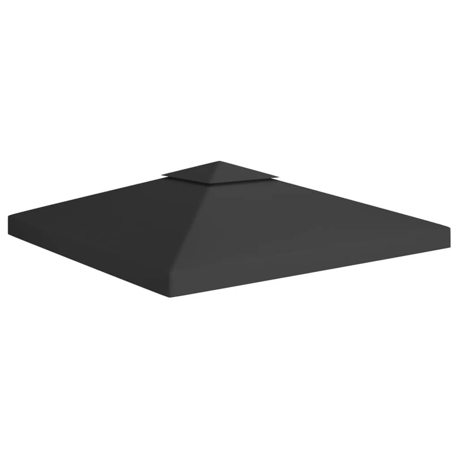 vidaXL Pavillon-Dachplane mit Kaminabzug aus Polyester in Schwarz, B x B: 3 x 3 m - Bild 2