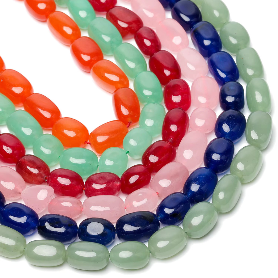 xilitata Chalcedon Perlen, Naturstein, Mehrfarbig, 18x12mm, Unisex - Bild 2