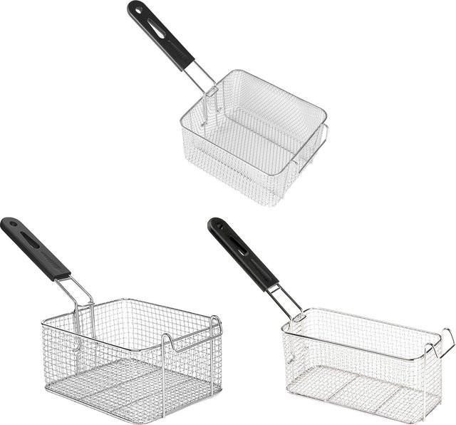 Kesoto Fritteuse Korb quadratisch aus Mesh in Silber B/T/H: 20,0 x 10,5 x 10,0 cm - Bild 1