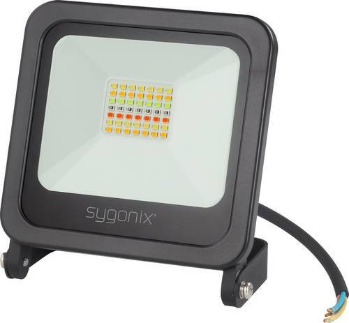 Sygonix SY-4782326 LED Außenstrahler Schwarz mit WiFi und RGB-Farben, 24W, dimmbar und mit Timer für Garten und Terrasse - Bild 1