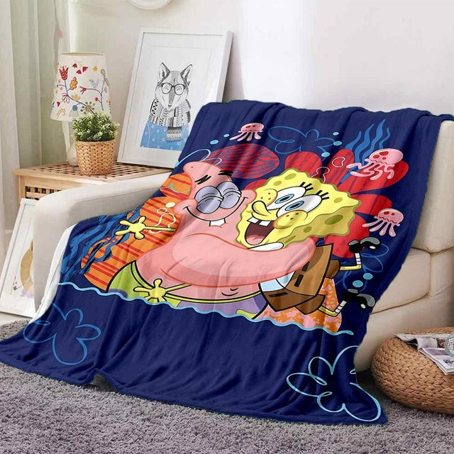 Yun2 Home SpongeBob Schwammkopf Flanell-Decke in Multicolour, B/B: 130 x 150 cm - Bild 1