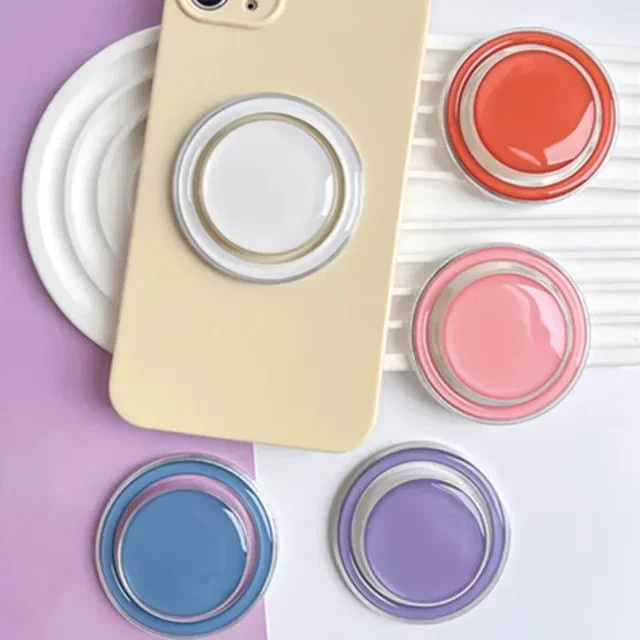 Magnetischer Teleskop-Telefonständer mit Sicherheitsring und kabelloser Ladefunktion in Pink - Bild 1