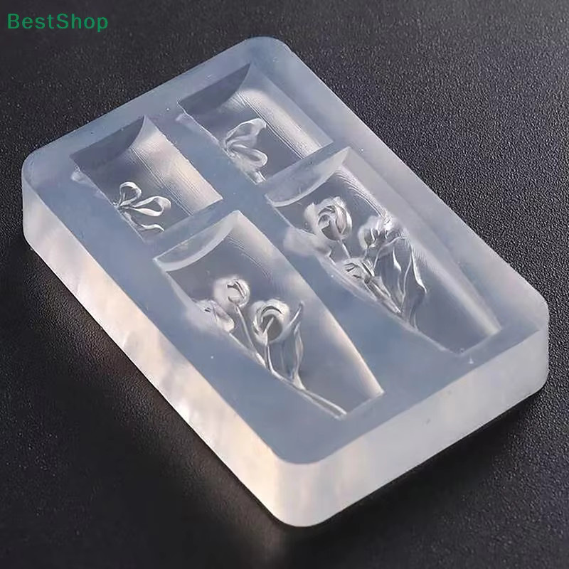 HNKMP 3D-Silikon-Nagelformen, Schleife und Tulpe, transparent - Bild 2