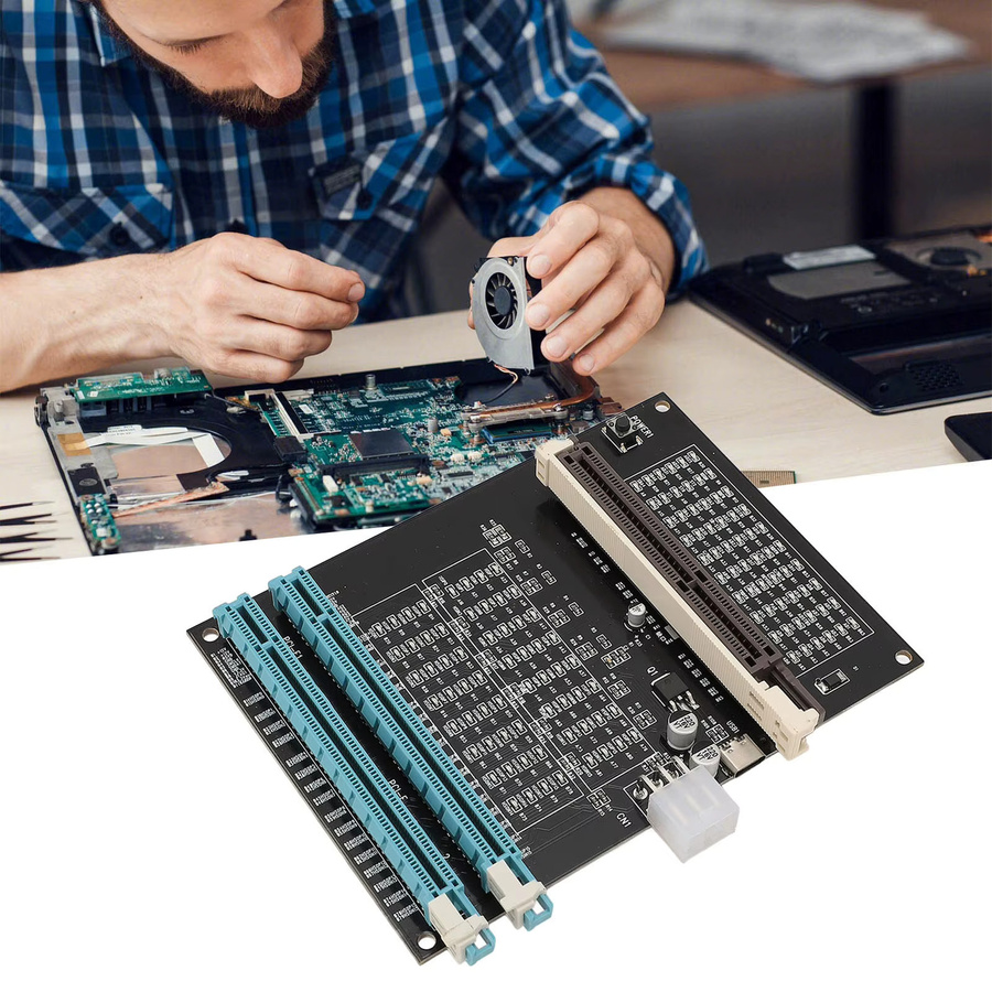 Qiilu Grafikkartentester mit Licht für AGP und PCI-E als Dual Purpose Display Video Diagnosetool in Schwarz - Bild 3