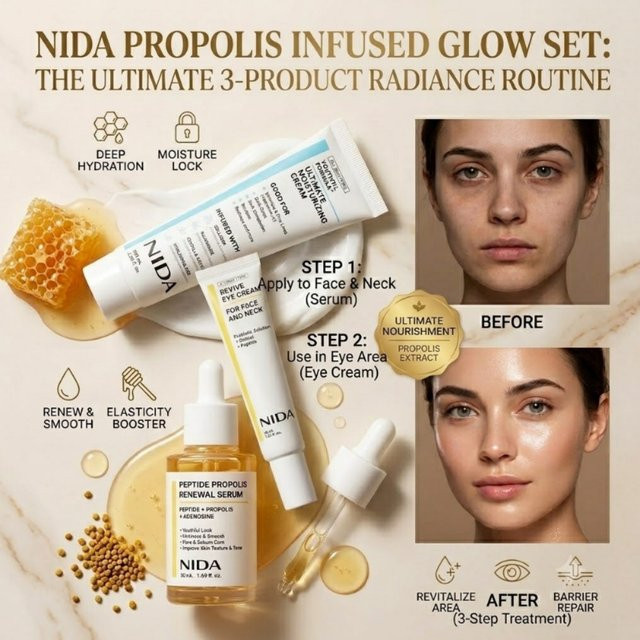 NIDA Propolis & Peptid Revitalisierende Gesichtscreme, Gesicht & Augen - Bild 1